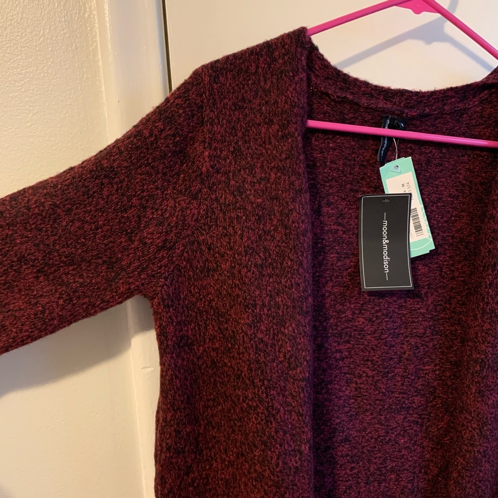 Front Open Cardigan    Cranberry - Picture 3 of 3